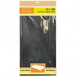 Nicole Fantini Collection Tablecloths & Placemats Disposable Plastic Premium Tablecloth Heavyweight Rectangle Black 54" X 108"
