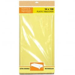 Nicole Fantini Collection Disposable Plastic Premium Tablecloth Heavyweight Rectangle Yellow 54" X 108"