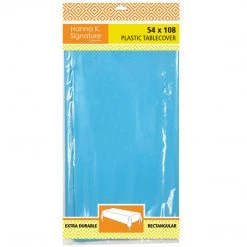 Nicole Fantini Collection Tablecloths & Placemats Disposable Plastic Premium Tablecloth Heavyweight Rectangle Island Blue 54" X 108"