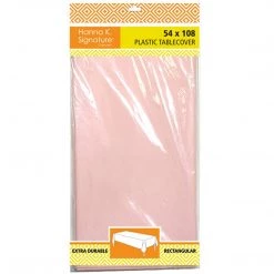 Nicole Fantini Collection Disposable Plastic Premium Tablecloth Heavyweight Rectangle Light Pink 54" X 108"