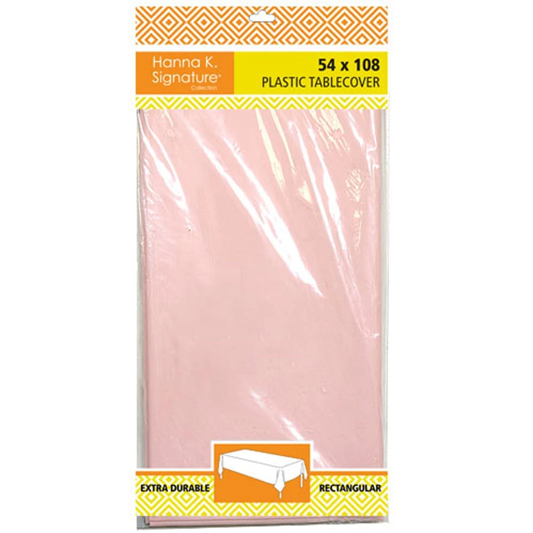 Nicole Fantini Collection Disposable Plastic Premium Tablecloth Heavyweight Rectangle Light Pink 54" X 108" 1 Nicole Fantini Collection Disposable Plastic Premium Tablecloth Heavyweight Rectangle Light Pink 54" X 108"