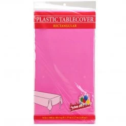 Party Dimensions Tablecloths & Placemats Tablecover Plastic Hot Pink Rectangular 54'' X 108''