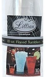 Lillian Plastic Flared Square Tumblers HEAVY QUALITY 10 Oz