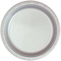 Hanna K. Signature Plastic Plates Silver 9"