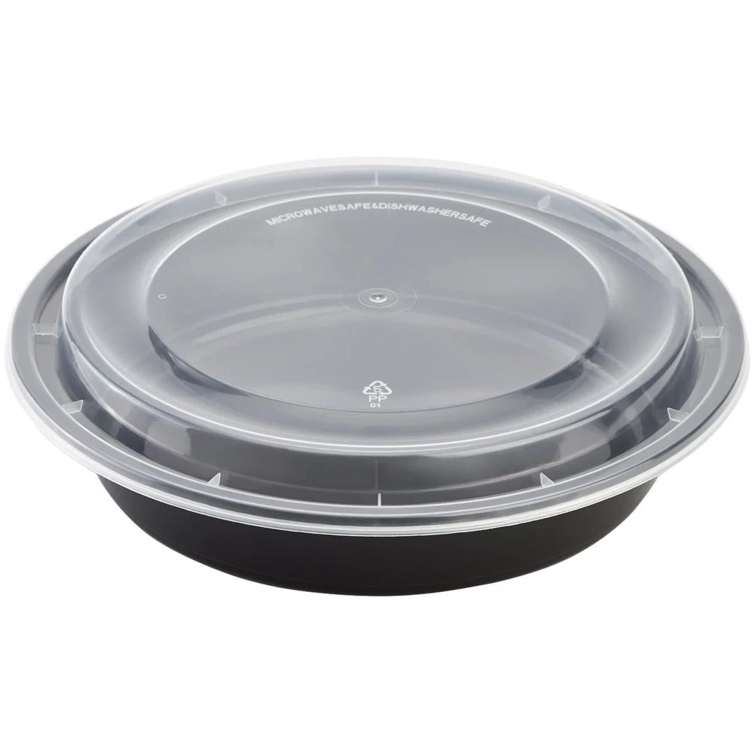 Nicole Collection Meal Prep Containers 48oz Black Round Microwavable Container With Clear Lids 1 Nicole Collection Meal Prep Containers 48oz Black Round Microwavable Container With Clear Lids