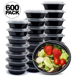 Nicole Collection 48oz 9inch Black Round Microwavable Container With Clear Lid Meal Prep Containers 13 Nicole Collection 48oz 9inch Black Round Microwavable Container With Clear Lid Meal Prep Containers