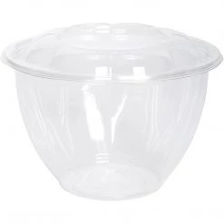 OnlyOneStopShop 48 Oz Salad To-Go Containers - Clear Plastic Disposable Salad Containers/Bowls With Airtight Lids