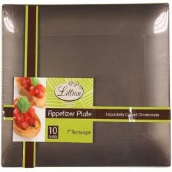 Lillian Tablesettings Clearance Sale SALE Rectangular Plastic Entree Plates Chestnut 11.75" 10Ct 6 Lillian Tablesettings Clearance Sale SALE Rectangular Plastic Entree Plates Chestnut 11.75