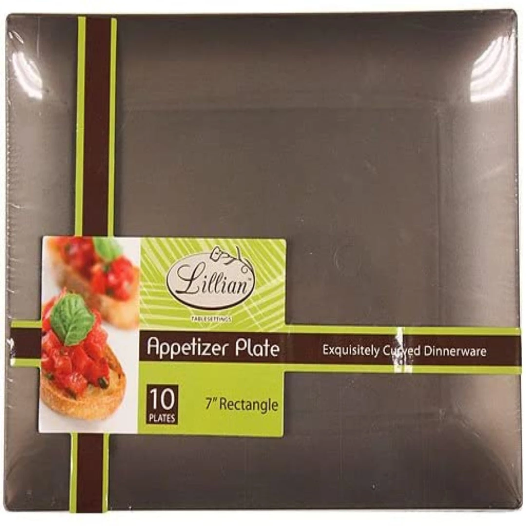 Lillian Tablesettings Clearance Sale SALE Rectangular Plastic Entree Plates Chestnut 11.75" 10Ct 3 Lillian Tablesettings Clearance Sale SALE Rectangular Plastic Entree Plates Chestnut 11.75" 10Ct