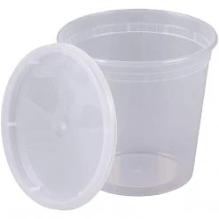 Nicole Collection Deli Storage Containers Extra Strong Quality Round Plastic Container With Lid 24 Oz