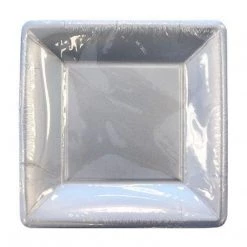 Lillian SALE Solid Silver Square Paper Plates 7