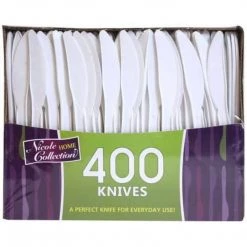 Nicole Collection Nicole Home Collection Plastic Cutlery, Knifes Medium Weight Disposable White
