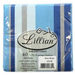 Lillian Clearance Sale SALE Blue Stripe Lunch Napkins 40 Count