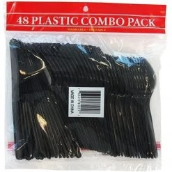 Party Dimensions Black Combo Cutlery Plastic Cutlery