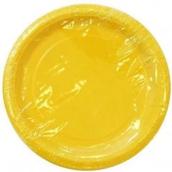 Party Dimensions Clearance Sale SALE Sunshine Yellow Round Plastic Plate 7