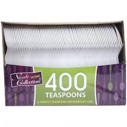Nicole Collection Nicole Home Collection Plastic Cutlery Teaspoons Medium Weight Disposable White