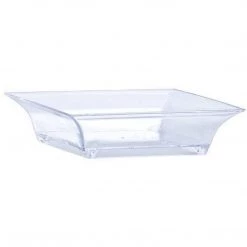 Lillian Clear Mini Plastic Square Footed Dish Mini Entertainers