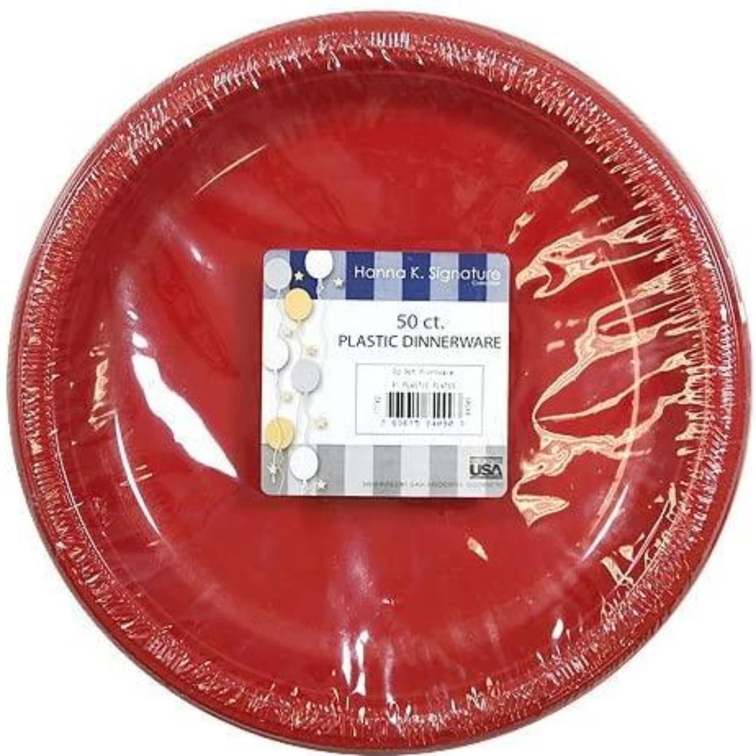 Hanna K. Signature Plastic Plates Red 9" 2 Hanna K. Signature Plastic Plates Red 9"