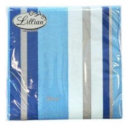 Lillian Clearance Sale SALE Blue Stripe Lunch Napkins 40 Count