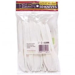 Nicole Collection Nicole Home Collection 50 Count Medium Weight Knife White Plastic Cutlery