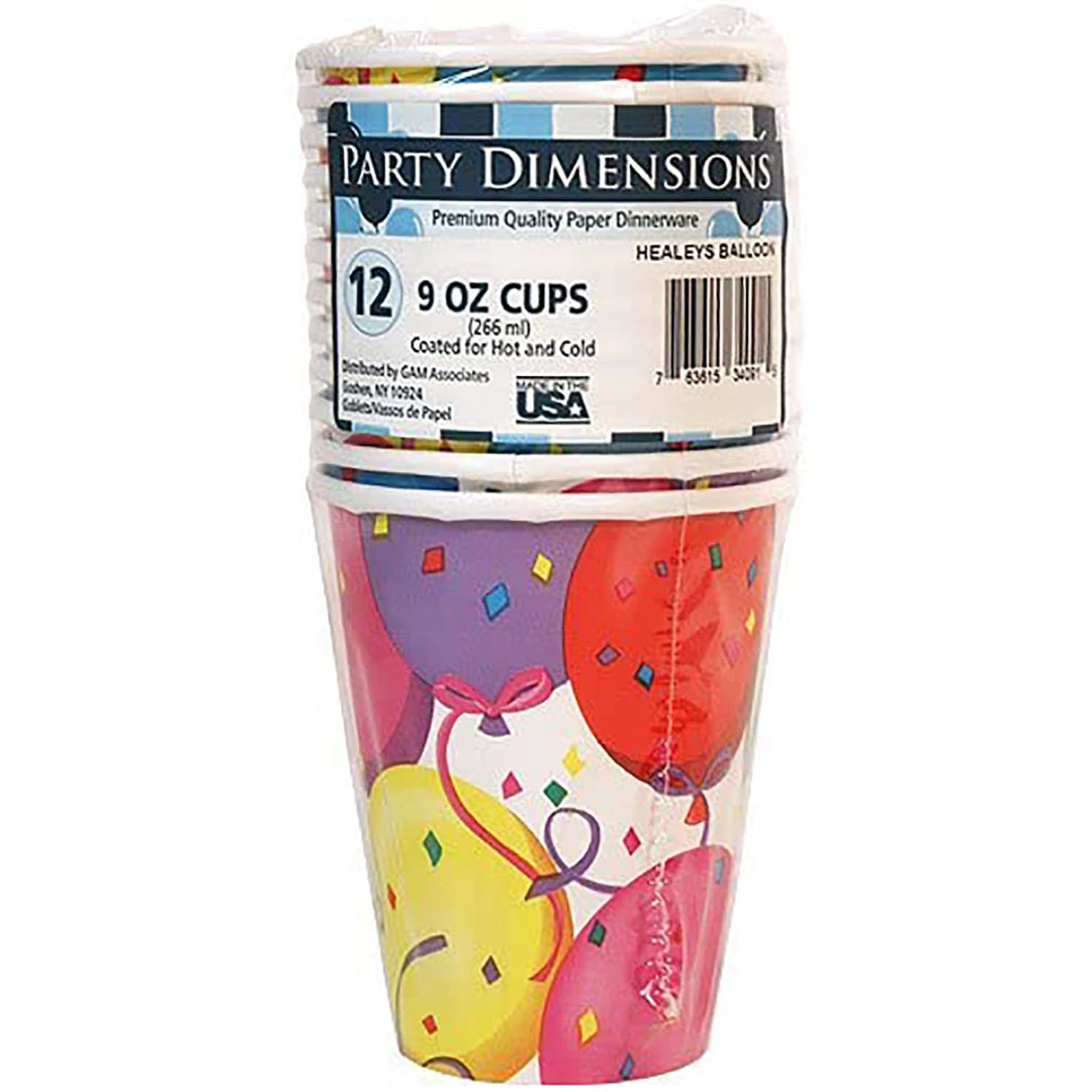 Hanna K SALE Paper Cups Healy's Balloons Hot Cold 9 Oz 12 Count 4 Hanna K SALE Paper Cups Healy's Balloons Hot Cold 9 Oz 12 Count