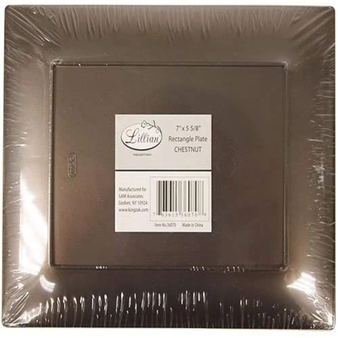 Lillian Tablesettings Clearance Sale SALE Rectangular Plastic Entree Plates Chestnut 11.75" 10Ct 4 Lillian Tablesettings Clearance Sale SALE Rectangular Plastic Entree Plates Chestnut 11.75" 10Ct