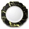 Decorline Clearance Sale SALE Grand Collection Plastic Dinner Plates Black & Gold Marble 10.75" 10 Count