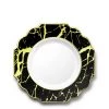 Decorline SALE Grand Collection Plastic Salad Plates Black & Gold Marble 6.5"10 Count
