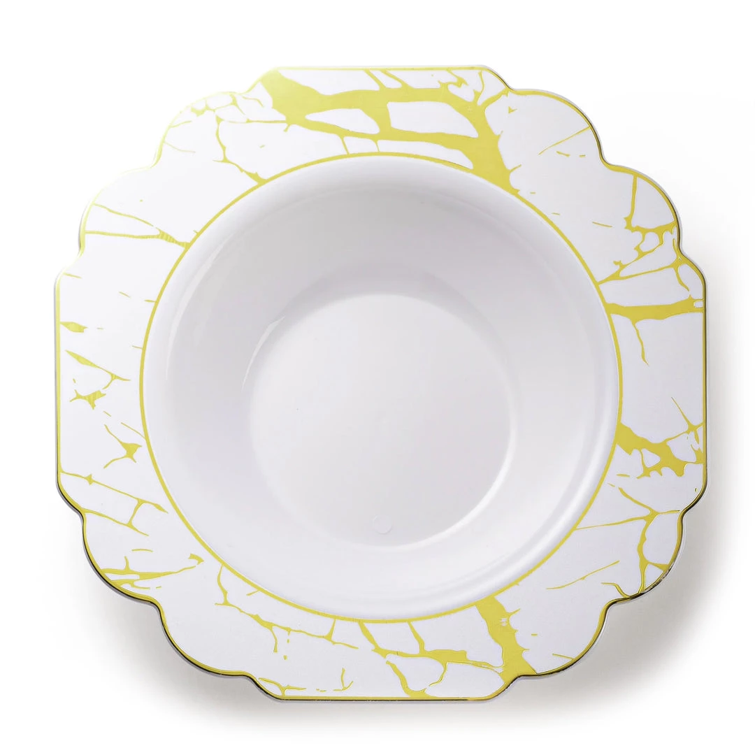 Decorline SALE Grand Collection Plastic Soup Bowl White & Gold Marble 7.5" 10 Count Clearance Sale 2 Decorline SALE Grand Collection Plastic Soup Bowl White & Gold Marble 7.5" 10 Count Clearance Sale