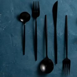 Decorline Elegant Cutlery Noble Collection Black Flatware Set