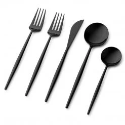 Decorline Elegant Cutlery Noble Collection Black Flatware Set