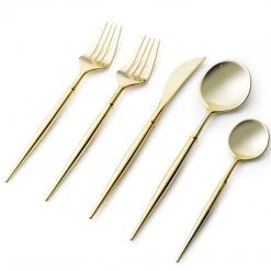 Decorline Noble Collection Shiny Gold Flatware Set