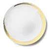 Decorline Elegant Plates Whisk Collection Plastic Dinner Plates White & Gold 10.25"