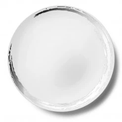 Decorline Whisk Collection Plastic Dinner Plates White & Silver 10.25" Elegant Plates
