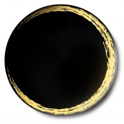 Decorline Elegant Party Sets Whisk Collection Dinner Plate Black & Gold Tableware Package