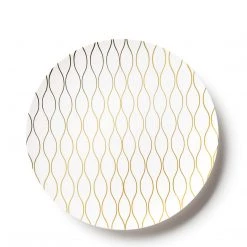 Decorline Elegant Party Sets Whisk Collection Dinner Plate White & Gold Tableware Package