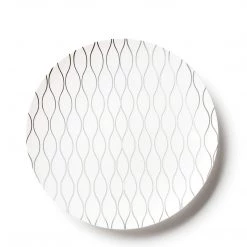 Decorline Whisk Collection Plastic Salad Plates White & Silver 7.5"
