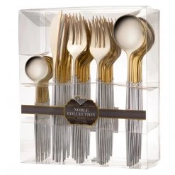 Decorline Noble Collection Shiny Top Gold/Silver Bottom Flatware Set
