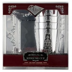 Decorline Elegant Cups Regal Square Wine Kiddush Cup With Trays 5 Oz