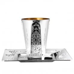 Decorline Elegant Cups Regal Square Wine Kiddush Cup With Trays 5 Oz