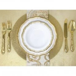 Decorline Aristocrat Collections Dinner Plate White & Gold 10.25
