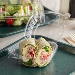 Salad Containers Dart Clear 5"x5" Seal Hinged-Lid Plastic Containers Take-out Container For Cake, Sandwich