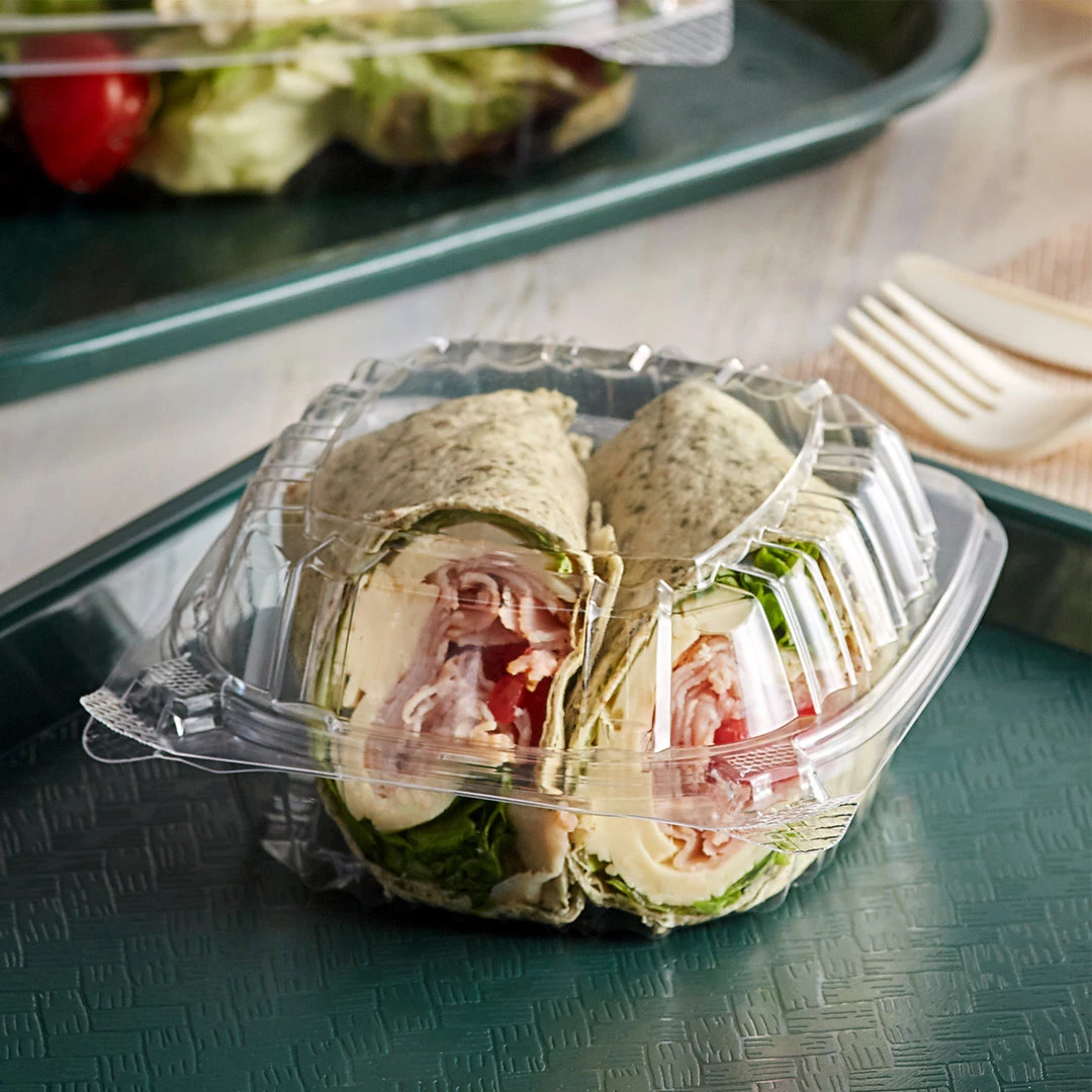 Salad Containers Dart Clear 5"x5" Seal Hinged-Lid Plastic Containers Take-out Container For Cake, Sandwich 5 Salad Containers Dart Clear 5"x5" Seal Hinged-Lid Plastic Containers Take-out Container For Cake, Sandwich