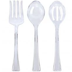 Lillian Clear Heavyweight Plastic Salad Serving Spoon 12