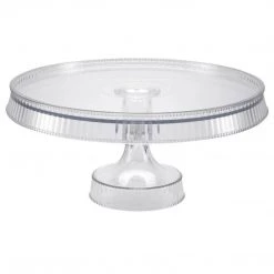 Lillian Elegant Trays Premium Extra Heavyweight Clear Cake Plastic Stands 10.5"