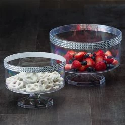 Hanna K Trifle Small Clear Bowl Jewel Accent 40 Oz Elegant Serving Bowls