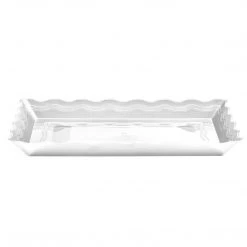 Hanna K Elegant Trays 9''X13'' White Plastic Rectangular Tray