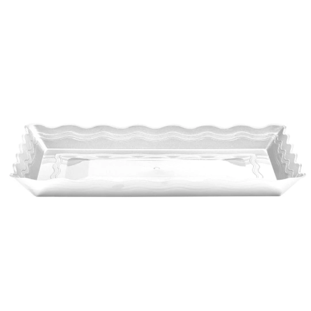 Hanna K Elegant Trays 9''X13'' White Plastic Rectangular Tray 1 Hanna K Elegant Trays 9''X13'' White Plastic Rectangular Tray