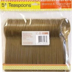Hanna K Signature Plastic Cutlery Hanna K. Signature Heavy Gold Plastic Teaspoon 5 Hanna K Signature Plastic Cutlery Hanna K. Signature Heavy Gold Plastic Teaspoon