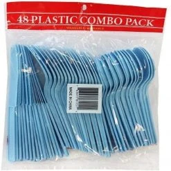 Party Dimensions Heavy Light Blue Combo Cutlery